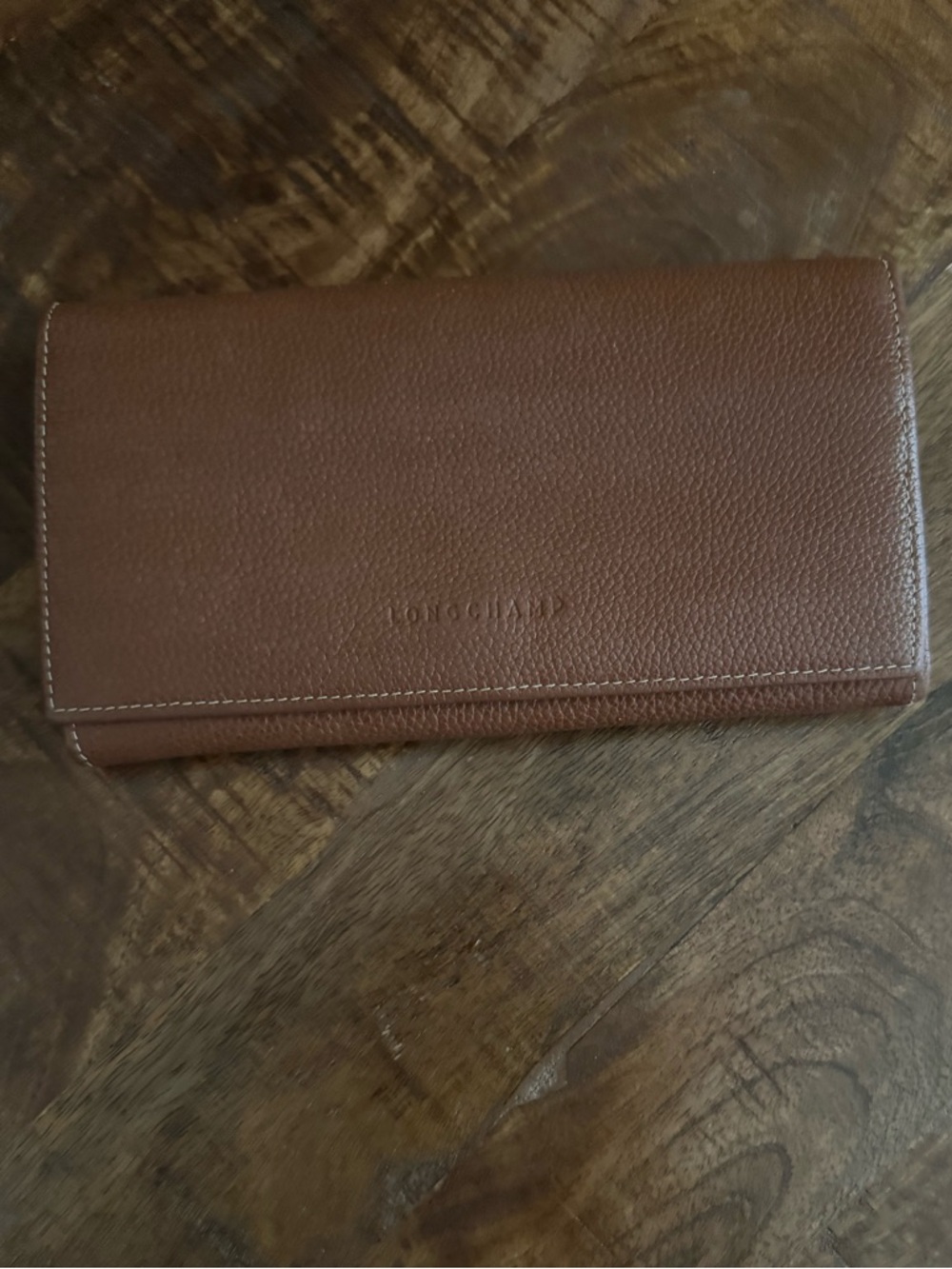 Longchamp Veau Foulonne Checkbook Wallet